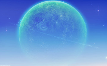 Картинка космос арт голубой планета