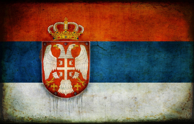 Обои картинки фото разное, граффити, флаг, герб, сербия