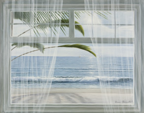 Картинка рисованные diana romanello тропики вид на море