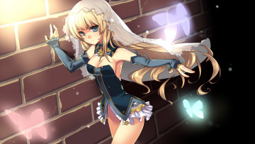Картинка sword girls аниме девушка стена