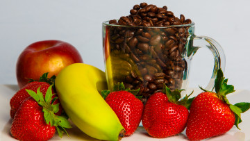 Картинка еда разное кофе ягоды фрукты