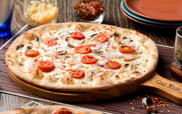 Картинка еда пицца сыр помидоры шампиньоны