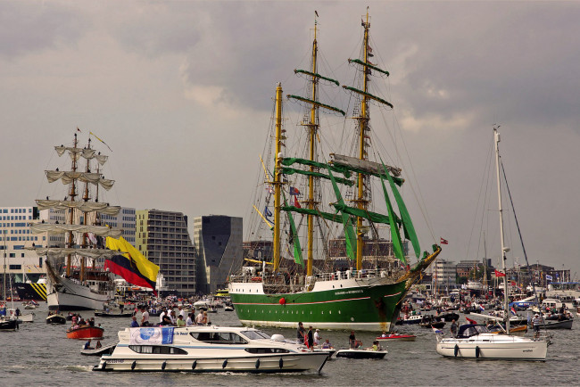 Обои картинки фото sail amsterdam 2015, корабли, парусники, регата
