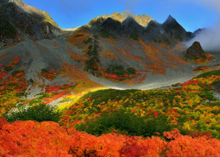 Картинка природа горы деревья осень небо