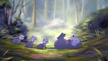 обоя мультфильмы, bambi 2, растения, детеныш, опоссум