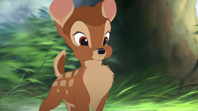 Обои картинки фото мультфильмы, bambi 2, растения, олененок