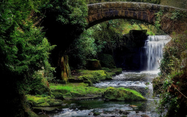 Обои картинки фото природа, водопады, камни, скалы, водоём, водопад