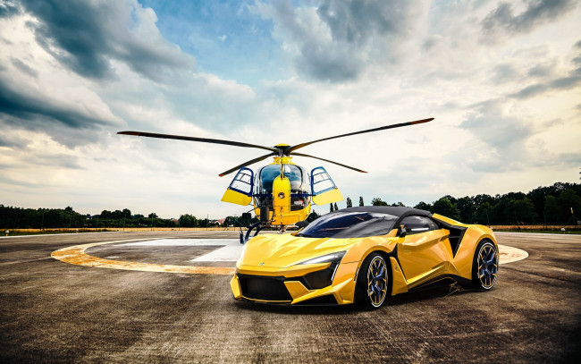 Обои картинки фото 2018 fenyr supersport, автомобили, fenyr, w, motors, арабские, автомобиль, 2018, вертолет, суперкар, желтый