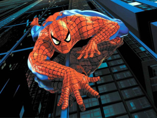 Картинка видео+игры spider-man человек-паук здание ракурс