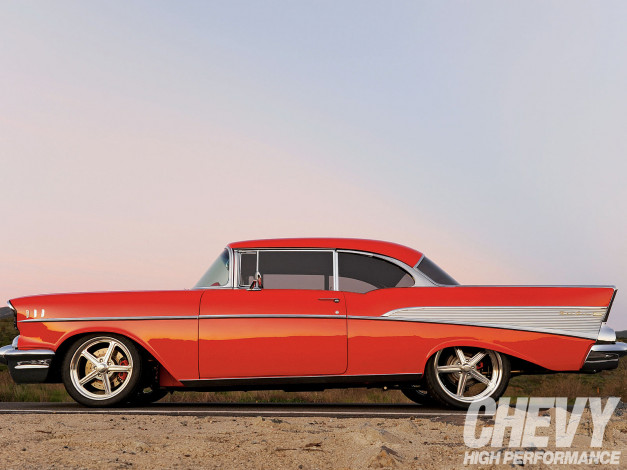 Обои картинки фото 1957, chevy, bel, air, автомобили, chevrolet