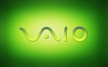 обоя компьютеры, vaio, зелёный, логотип