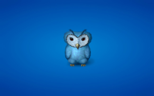 Обои картинки фото рисованные, минимализм, синеватый, фон, owl, сова, птица, синяя