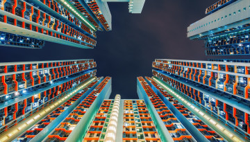 Картинка города гонконг+ китай ракурс дома небоскребы здания