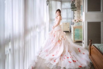 Картинка девушки -+азиатки азиатка невеста свадебное платье