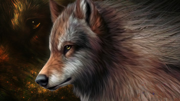 Картинка 3д графика animals животные волк
