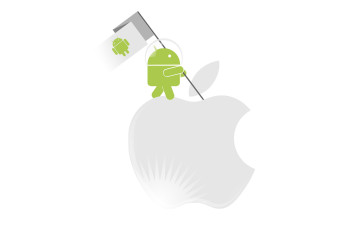 Картинка компьютеры android логотип фон яблоко