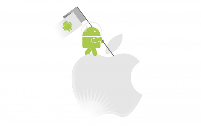 Обои картинки фото компьютеры, android, логотип, фон, яблоко