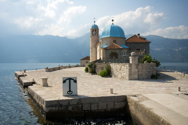 Обои картинки фото Черногория   monasterio de san jorge, города, - католические соборы,  костелы,  аббатства, остров, море, монастырь, Черногория