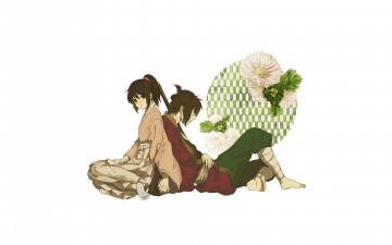 Картинка аниме hakuoki пара фон девушка парень
