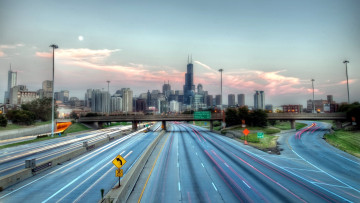 Картинка города Чикаго+ сша шоссе