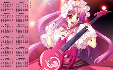 Картинка календари аниме 2018 взгляд девушка выступление гитара