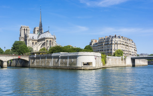 Обои картинки фото norte dame,  paris, города, париж , франция, собор, река