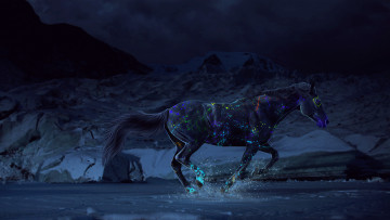 Картинка рисованные животные лошадь конь