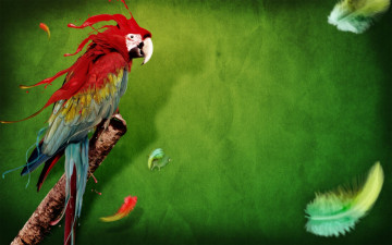 Картинка рисованные животные попугай ара