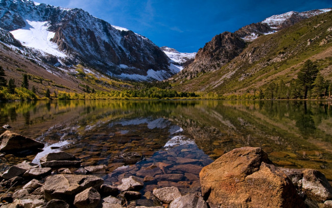 Обои картинки фото природа, реки, озера, горы, камни, озеро