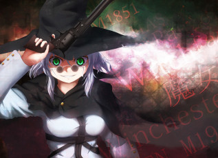 Картинка by agent аниме weapon blood technology пистолет zero in шляпа девушка очки