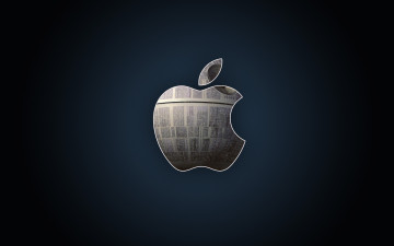 Картинка компьютеры apple яблоко логотип металл hi-tech