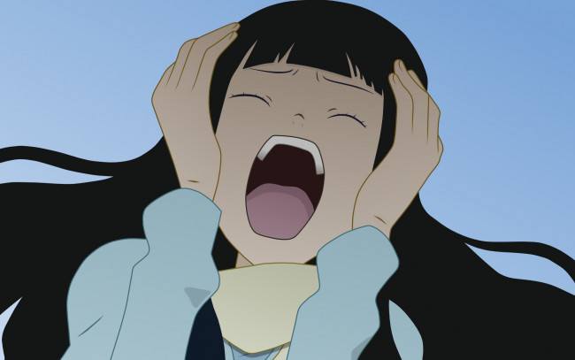 Обои картинки фото sayonara, zetsubo, sensei, аниме, плач, крик, девочка