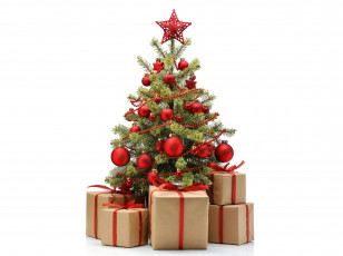 Картинка праздничные Ёлки елка шарики украшения подарки
