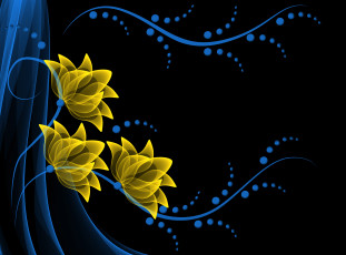 Картинка векторная+графика цветы неоновые background vector flowers neon