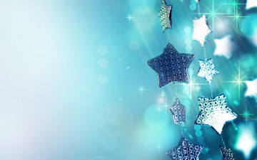 Картинка праздничные снежинки+и+звёздочки блики гирлянды звезды