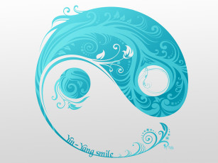 Картинка векторная+графика графика+ graphics yin-yang smile символ ин-янь серый фон