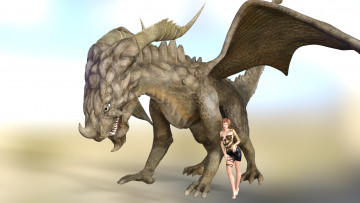 Картинка 3д+графика фантазия+ fantasy взгляд девушка дракон фон