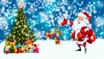 Картинка праздничные векторная+графика+ новый+год новогодняя елка зима дед мороз