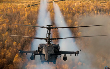 Картинка ка-52 авиация вертолёты аллигатор вертолеты ракеты стрельба россия ввс ударные