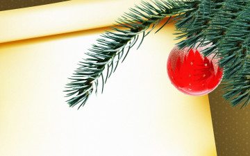 Картинка праздничные Ёлки ёлка ветка шар бумага