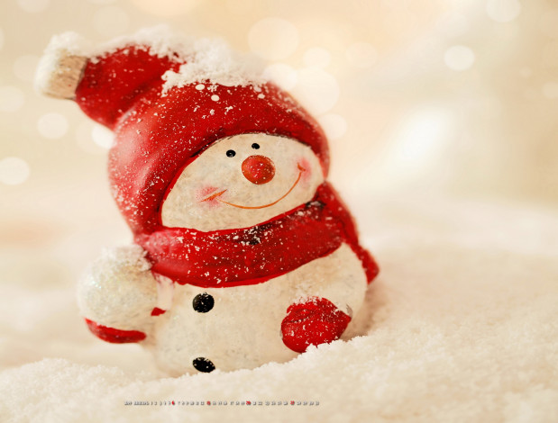 Обои картинки фото календари, праздники,  салюты, шарф, снеговик, шапка
