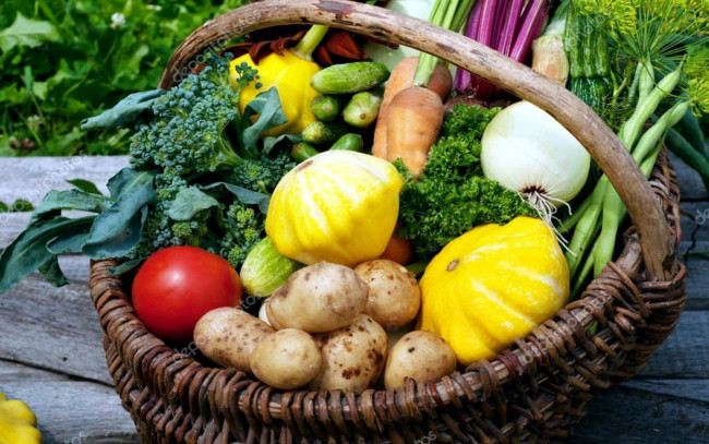 Обои картинки фото еда, овощи, патиссон, картофель