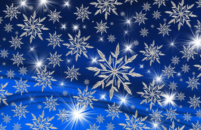 Обои картинки фото праздничные, снежинки и звёздочки, фон, снежинки