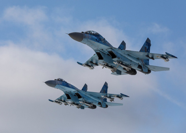 Обои картинки фото авиация, боевые самолёты, су-27уб
