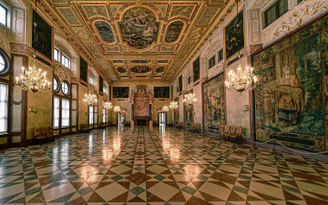 Картинка интерьер дворцы +музеи светильники паркет sala+imperiale la+kaisersaal