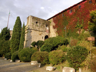 Картинка италия триест rimembranza castle города дворцы замки крепости плющ кусты стены