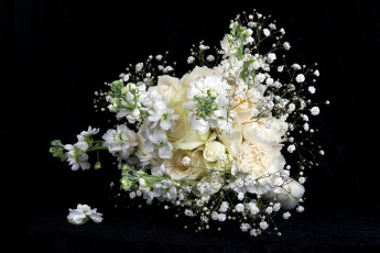 Картинка цветы букеты композиции розы белый кремовый