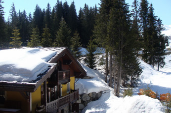 Картинка куршавель французские альпы разное сооружения постройки снег деревья зима