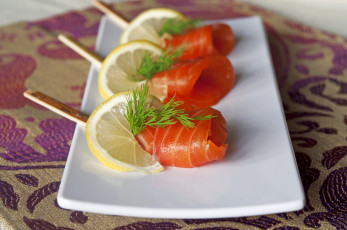 Картинка еда рыба морепродукты суши роллы лосось лимон