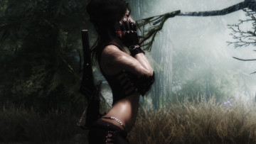 Картинка the elder scrolls skyrim видео игры лес амазонка девушка